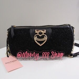SOLD Juicy Couture Precious Moments Black Roll Barrel Crossbody Bag